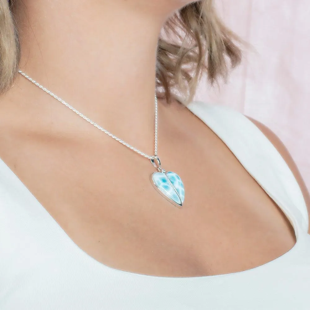 Larimar Hanalei Heart Pendant