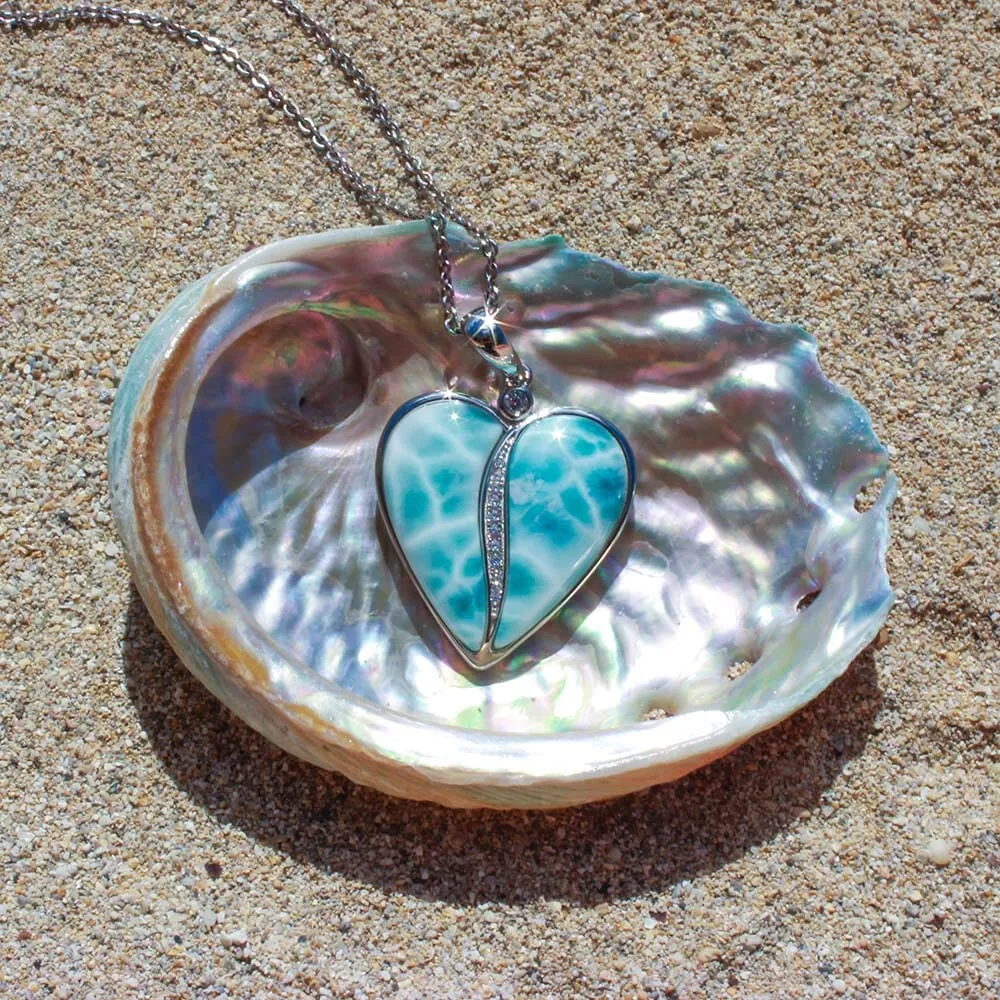 Larimar Hanalei Heart Pendant