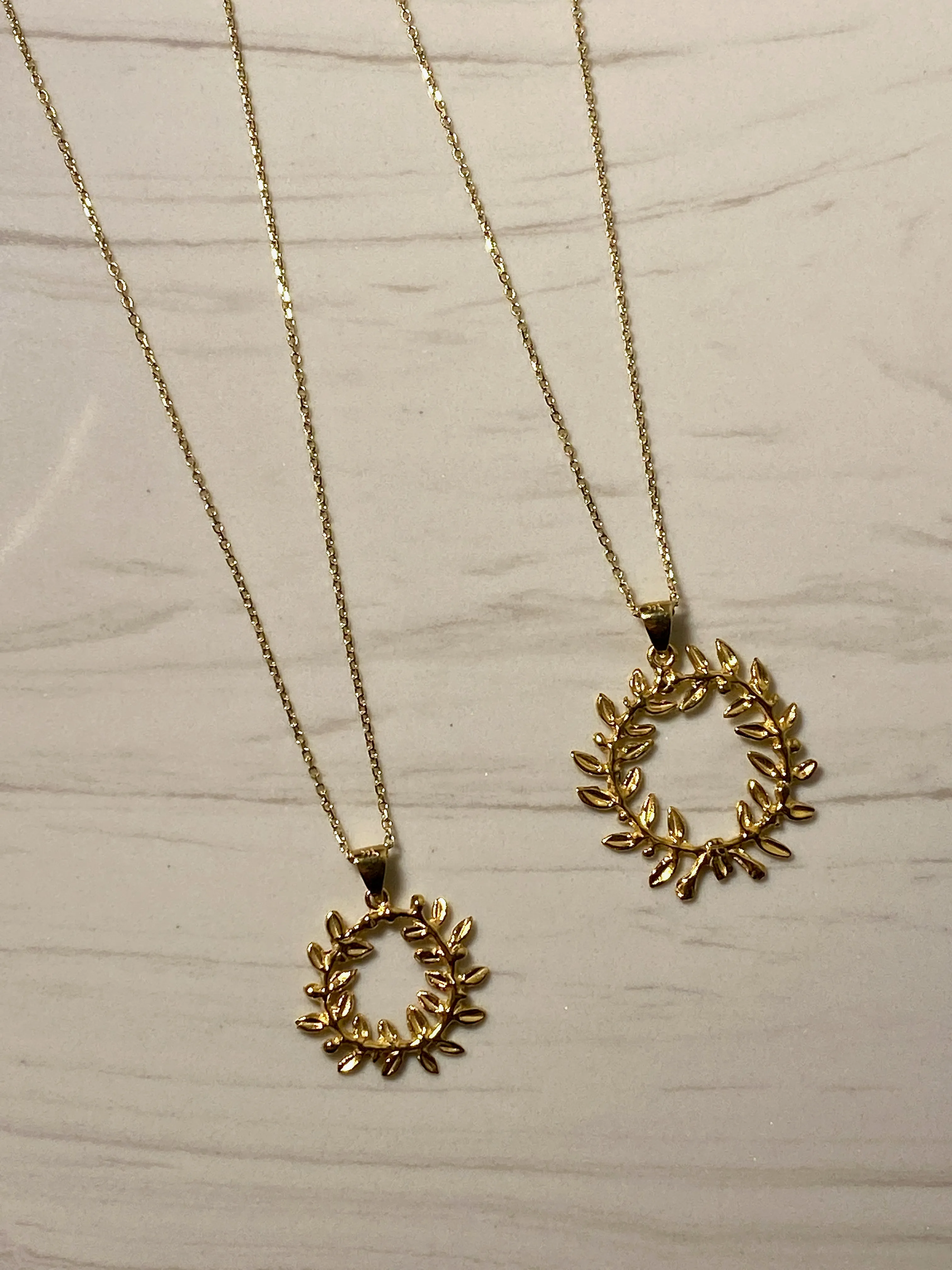 Laurel Wreath Gold Pendant