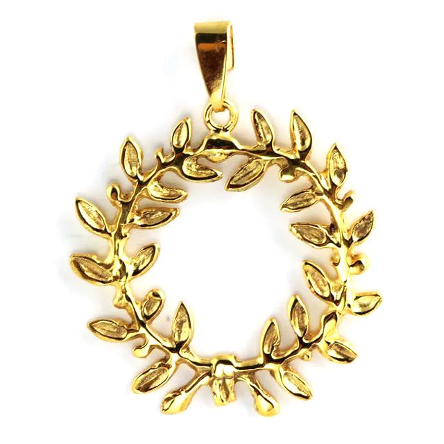 Laurel Wreath Gold Pendant