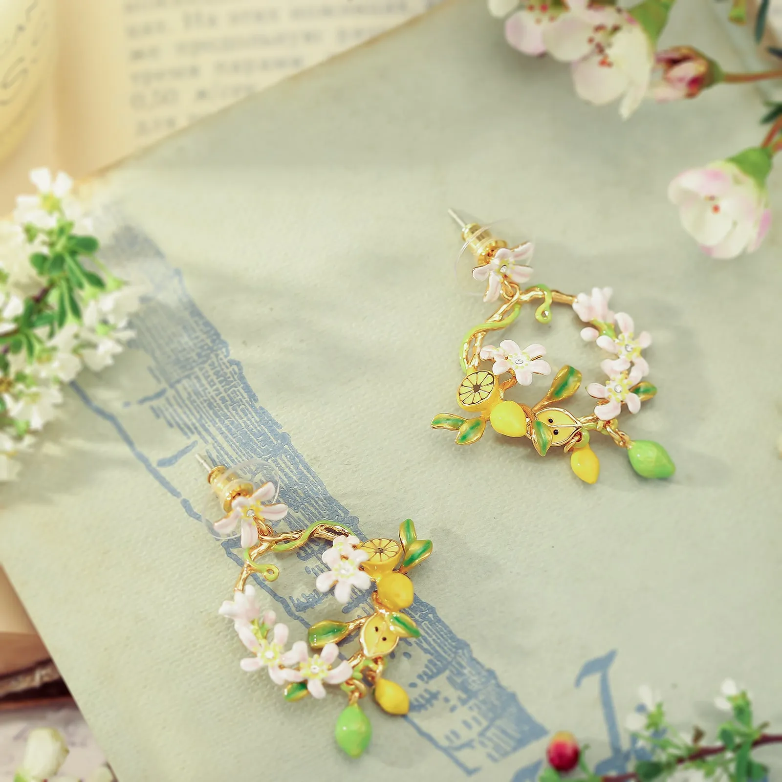 Lemon Garland Earrings