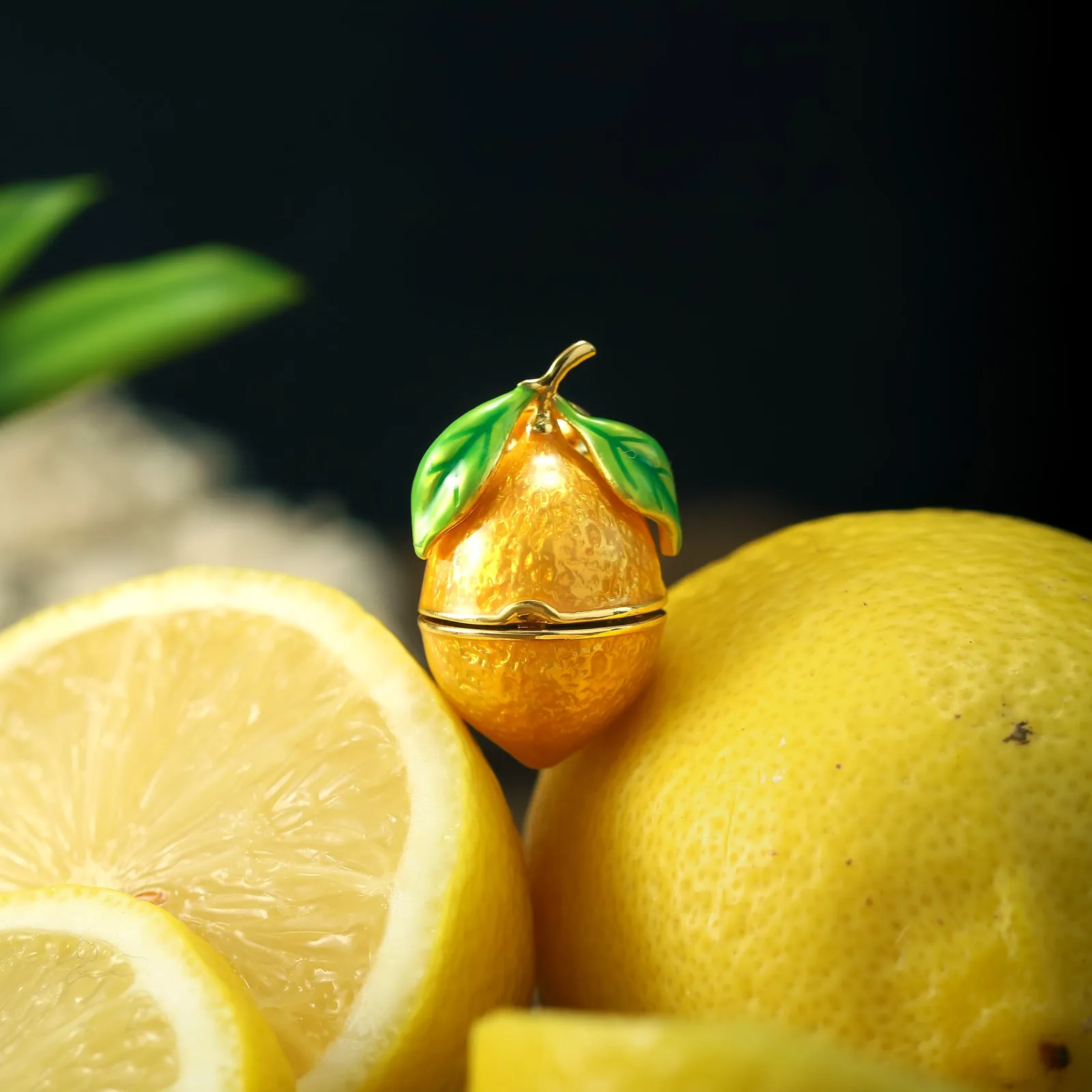 Lemon Locket Pendant Necklace