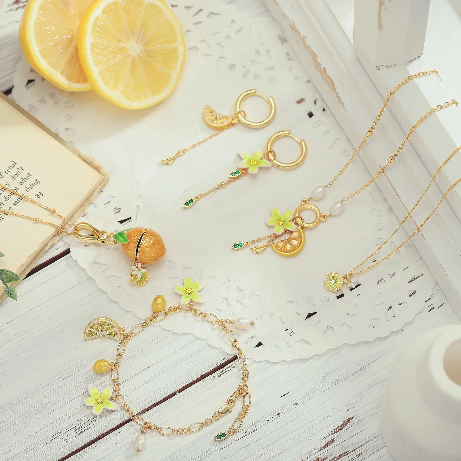 Lemon Locket Pendant Necklace