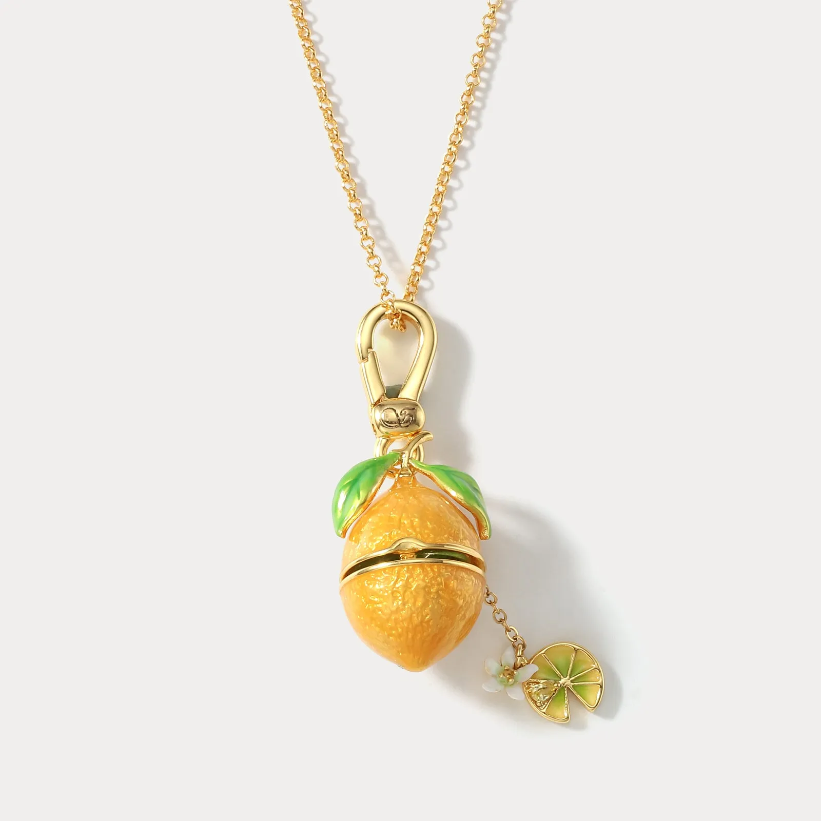 Lemon Locket Pendant Necklace