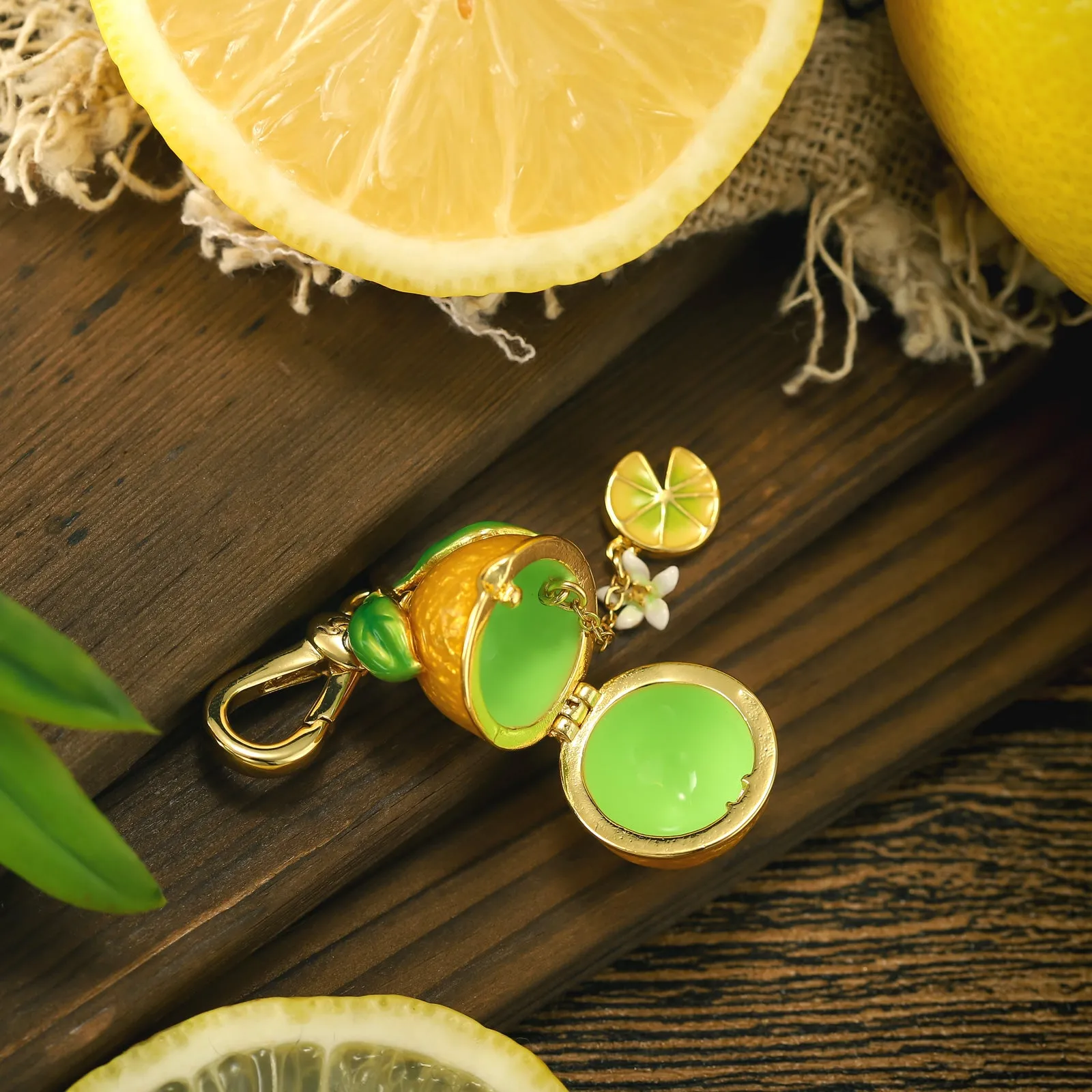 Lemon Locket Pendant Necklace