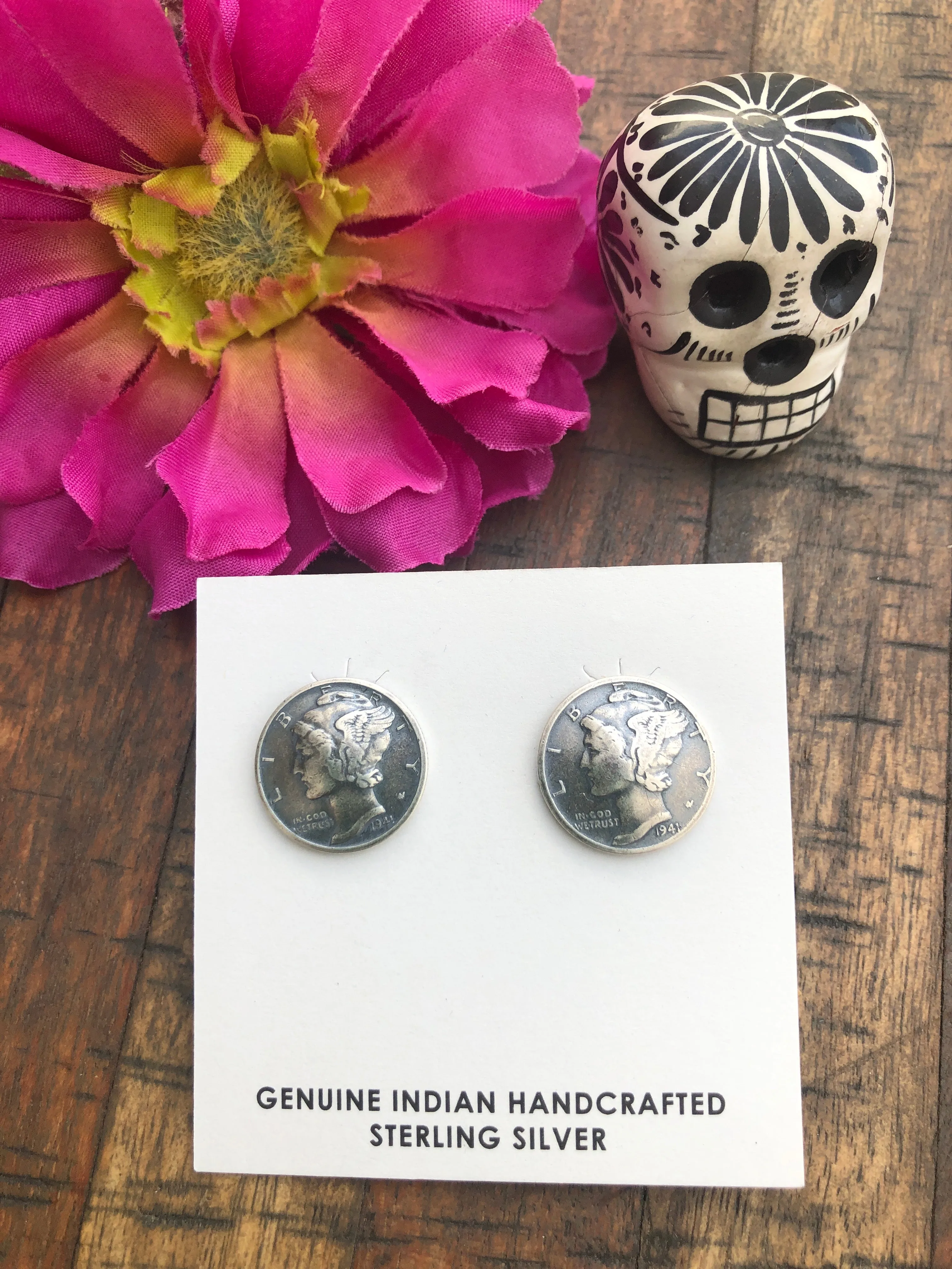 Mercury Coin Stud Earrings