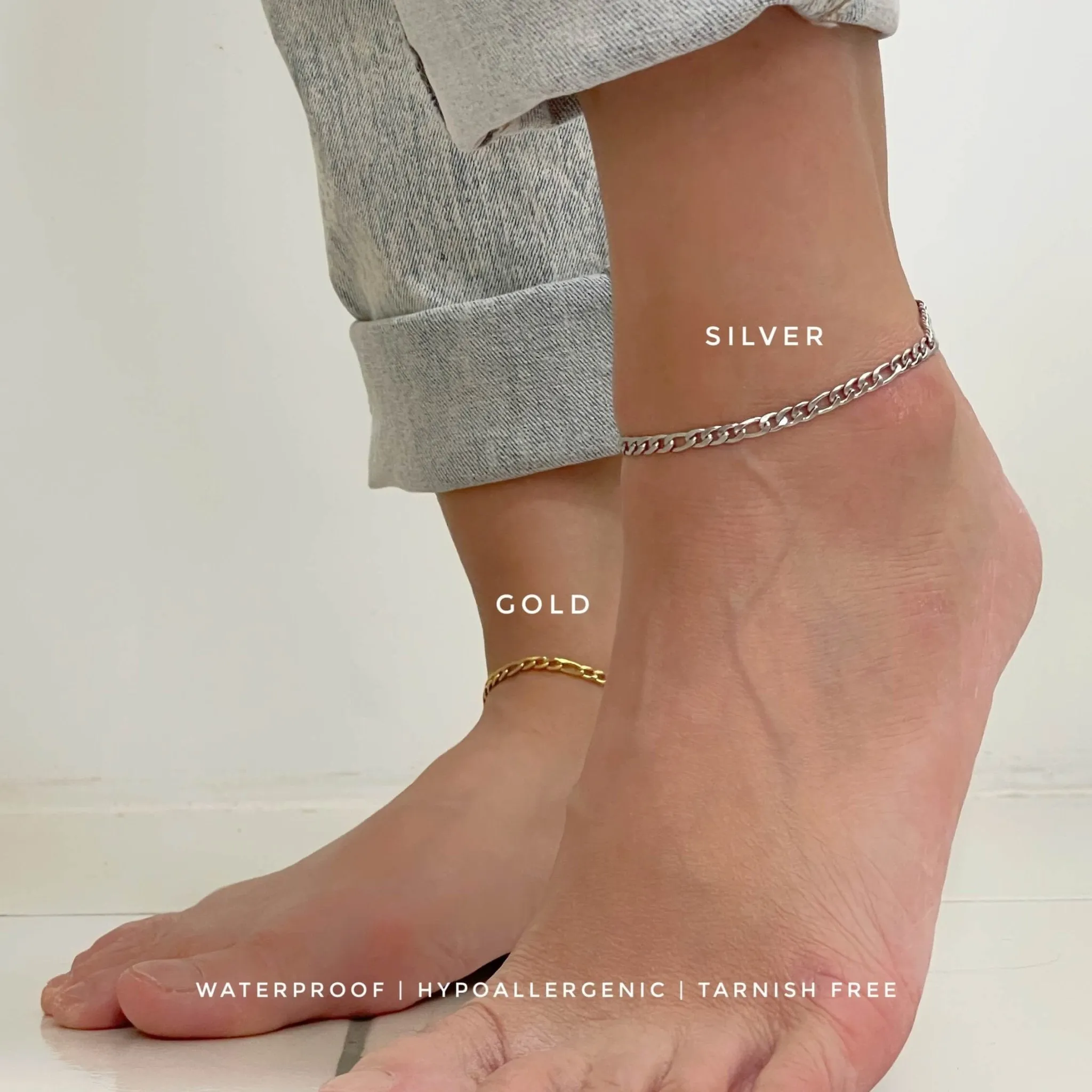 Mini Figaro Chain Anklet