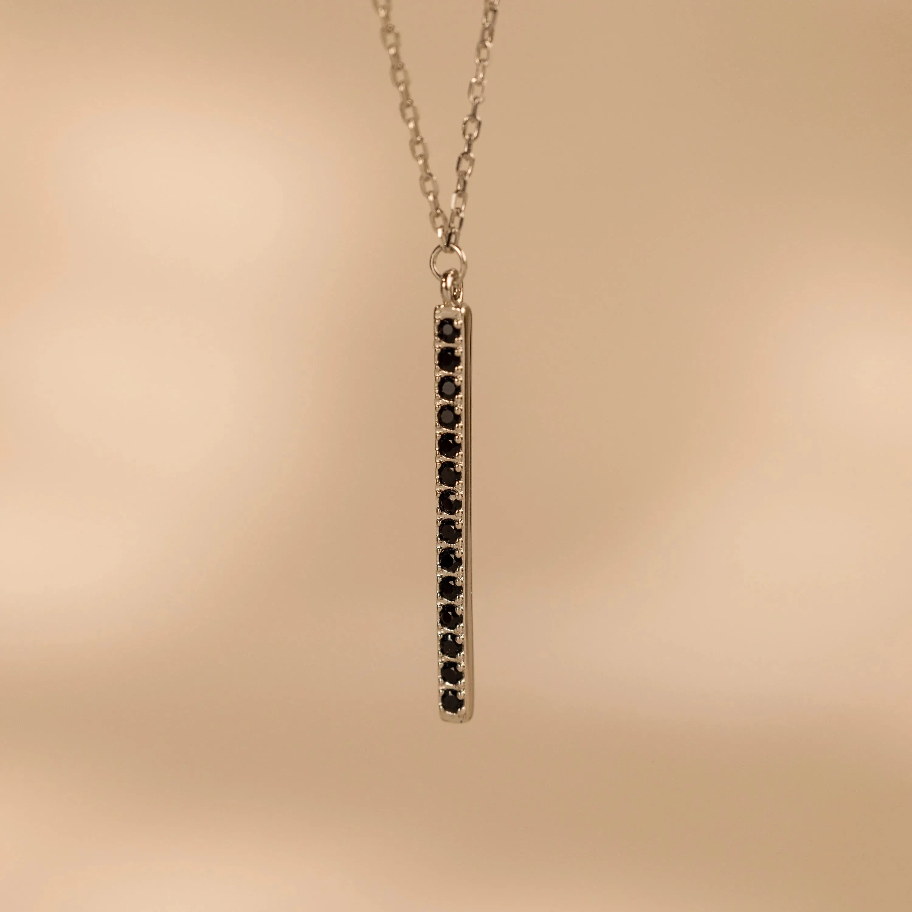 Onyx Bar Pendant Necklace