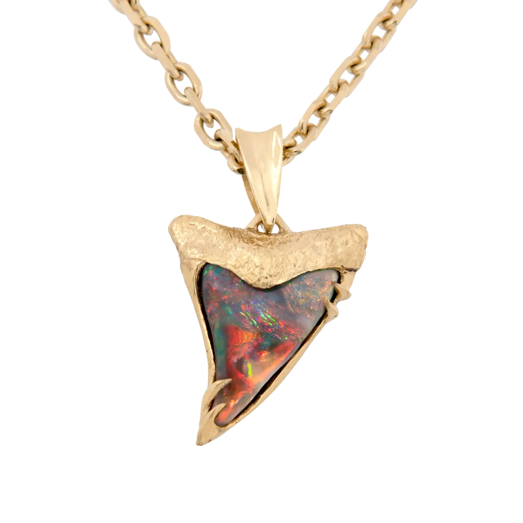 Opal Shark Tooth Pendant