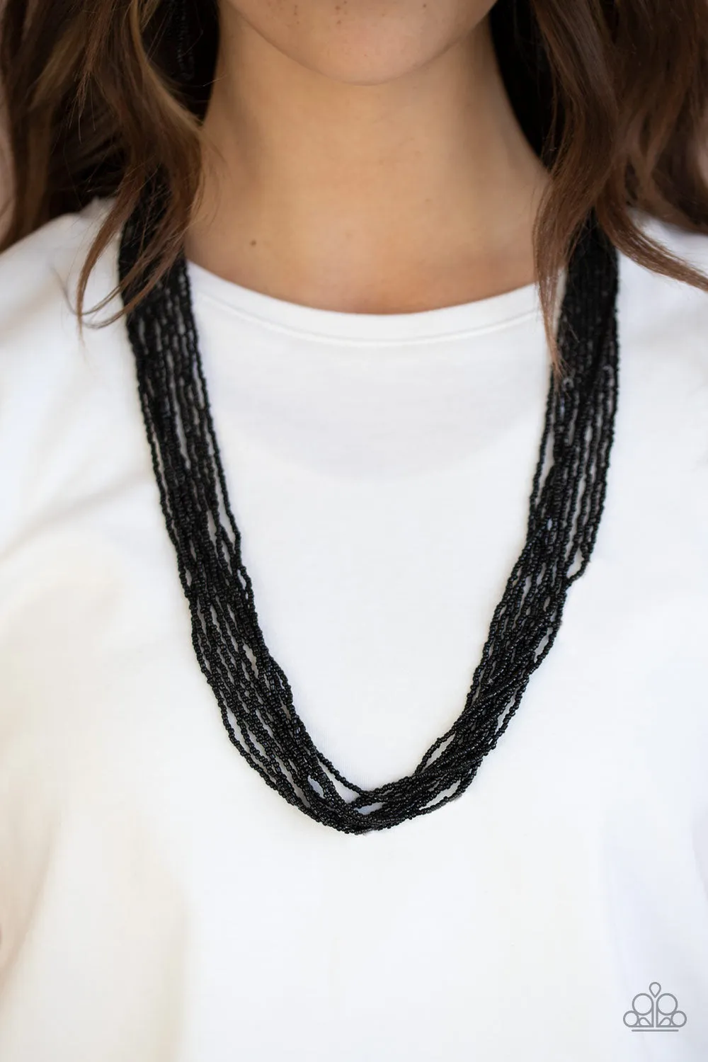 Paparazzi Necklace ~ Congo Colada - Black Seed Beads Necklace