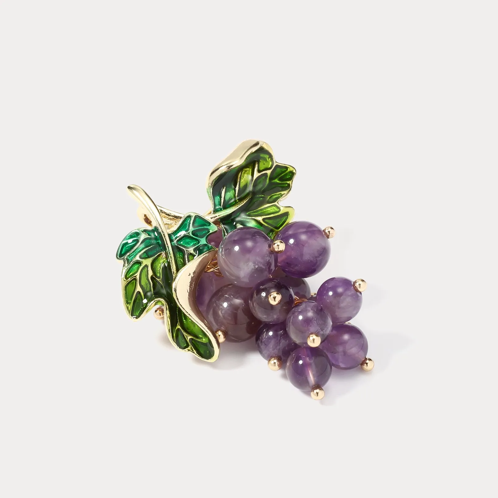 Purple Grape Brooch