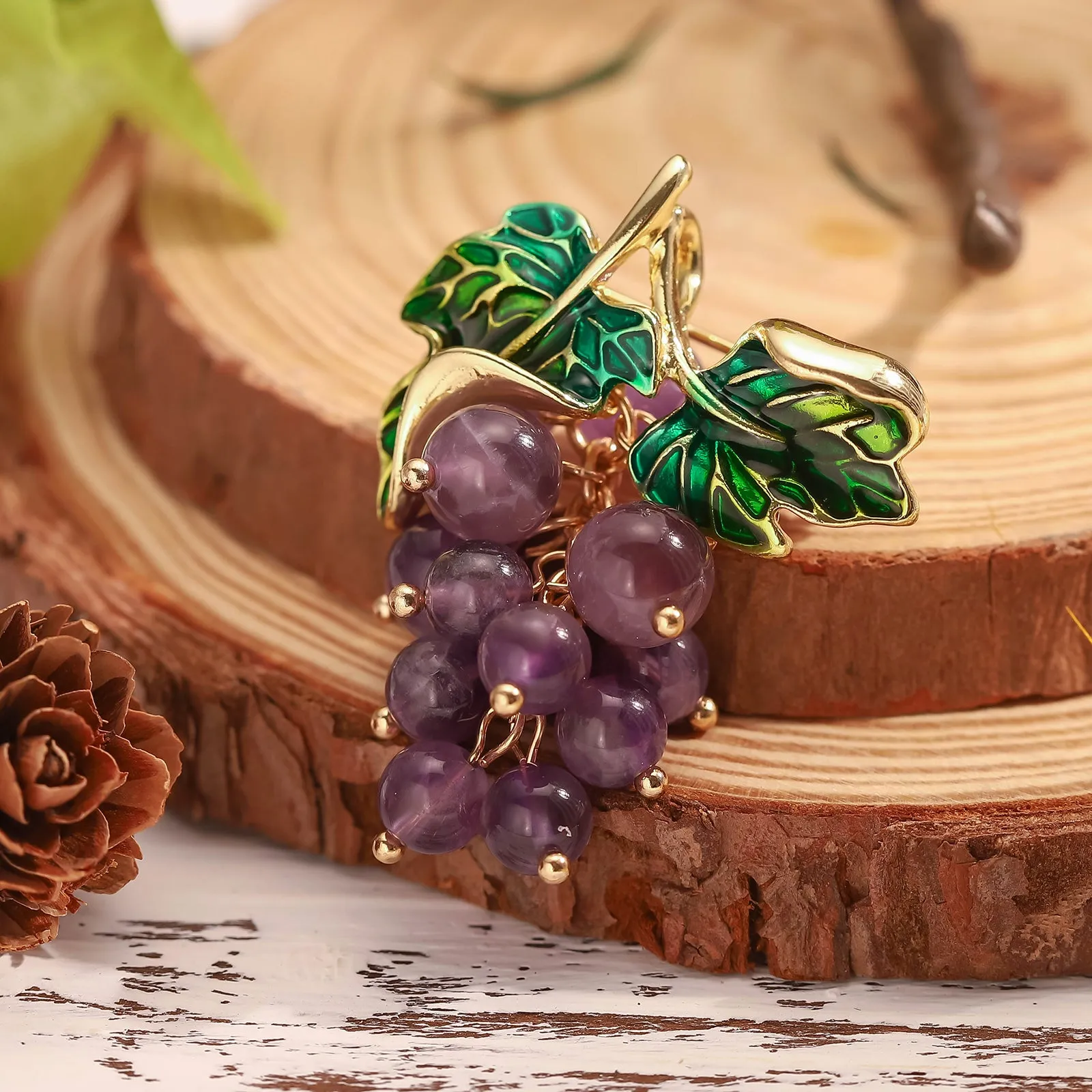 Purple Grape Brooch