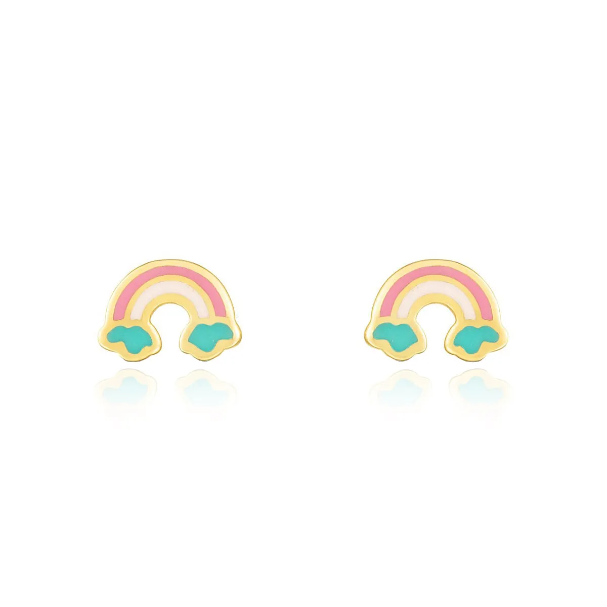 Rainbow Enamel Stud Earrings