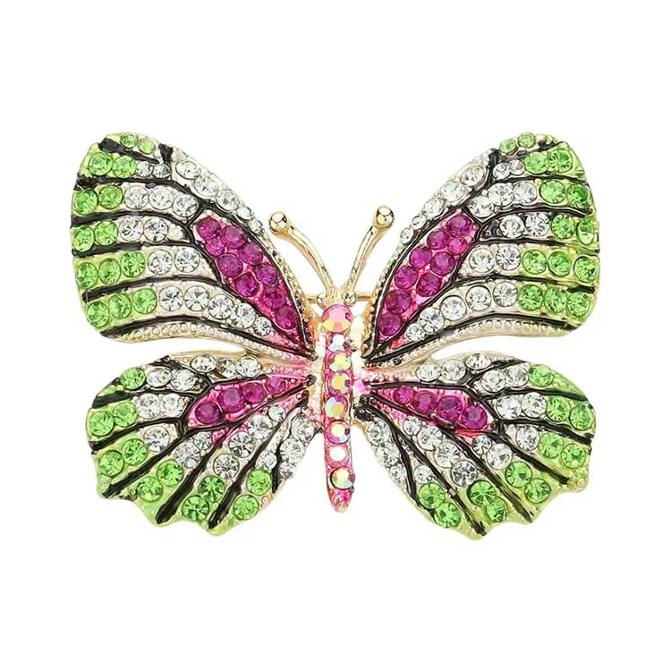 Rhinestone Pave Butterfly Pin Brooch