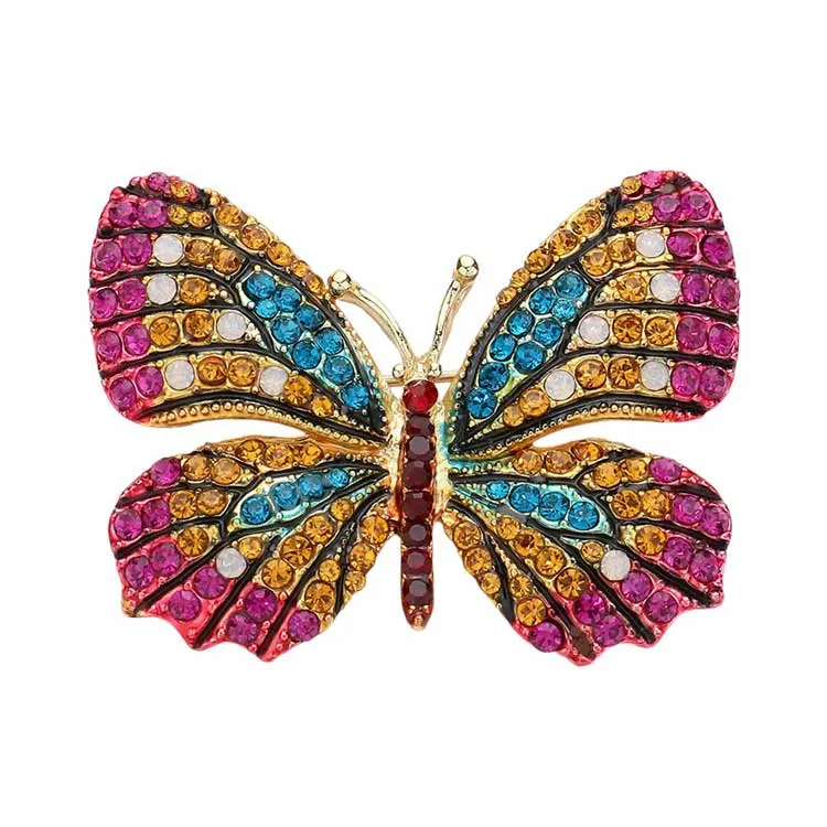 Rhinestone Pave Butterfly Pin Brooch