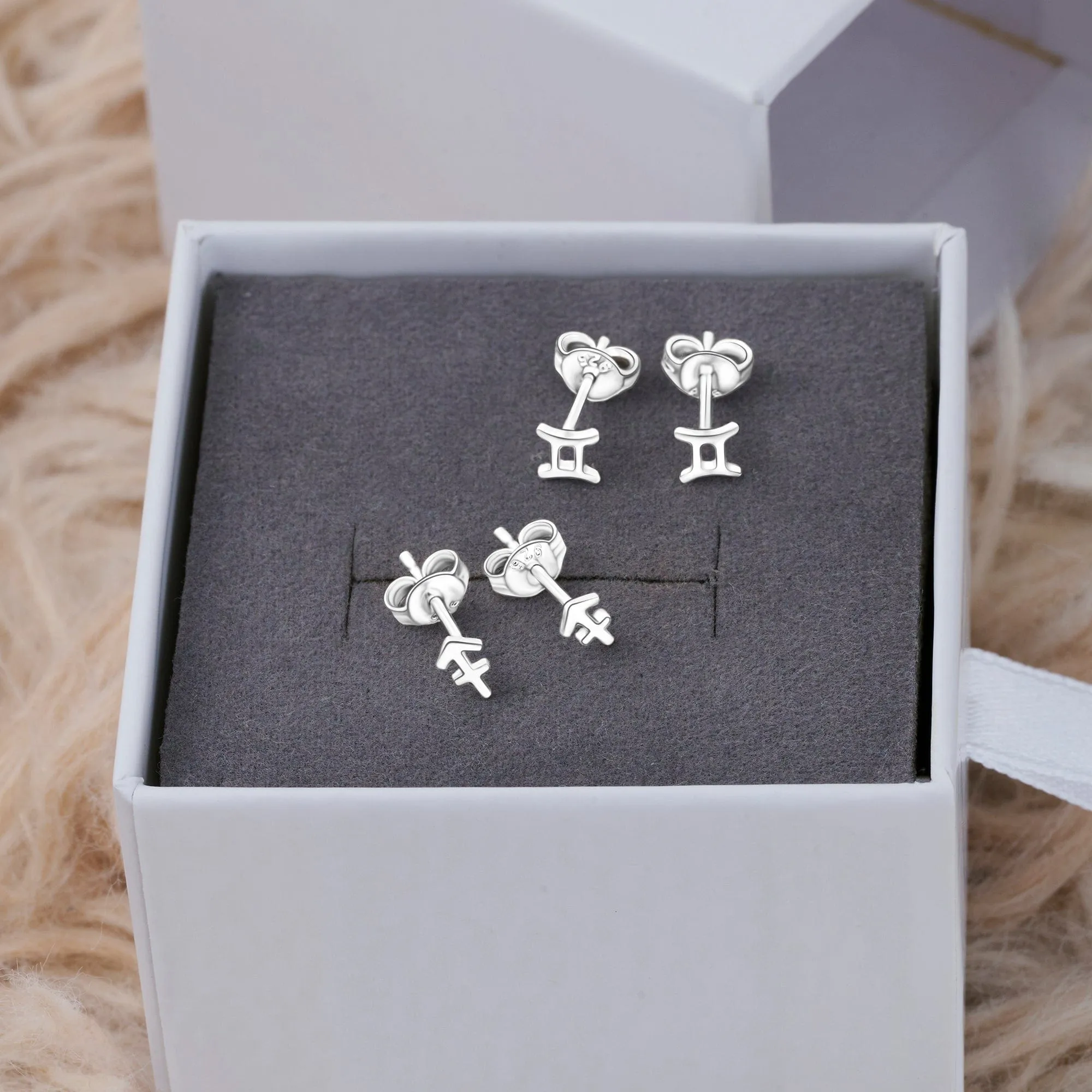 Sagittarius Stud Earrings Sterling Silver - Zodiac Constellation Earrings