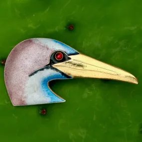 Seagull Head Garnet Brooch