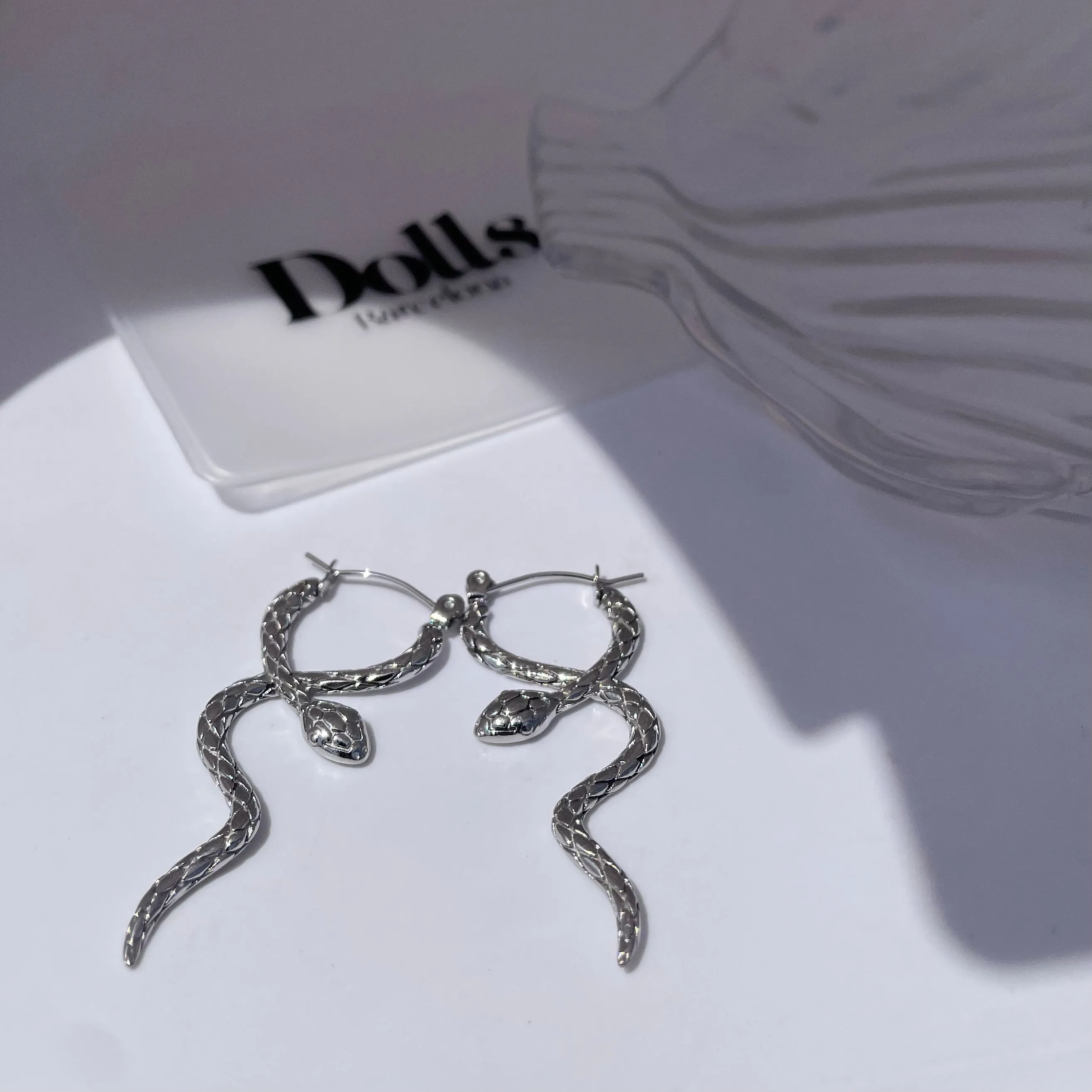 Silver Snake Earrings