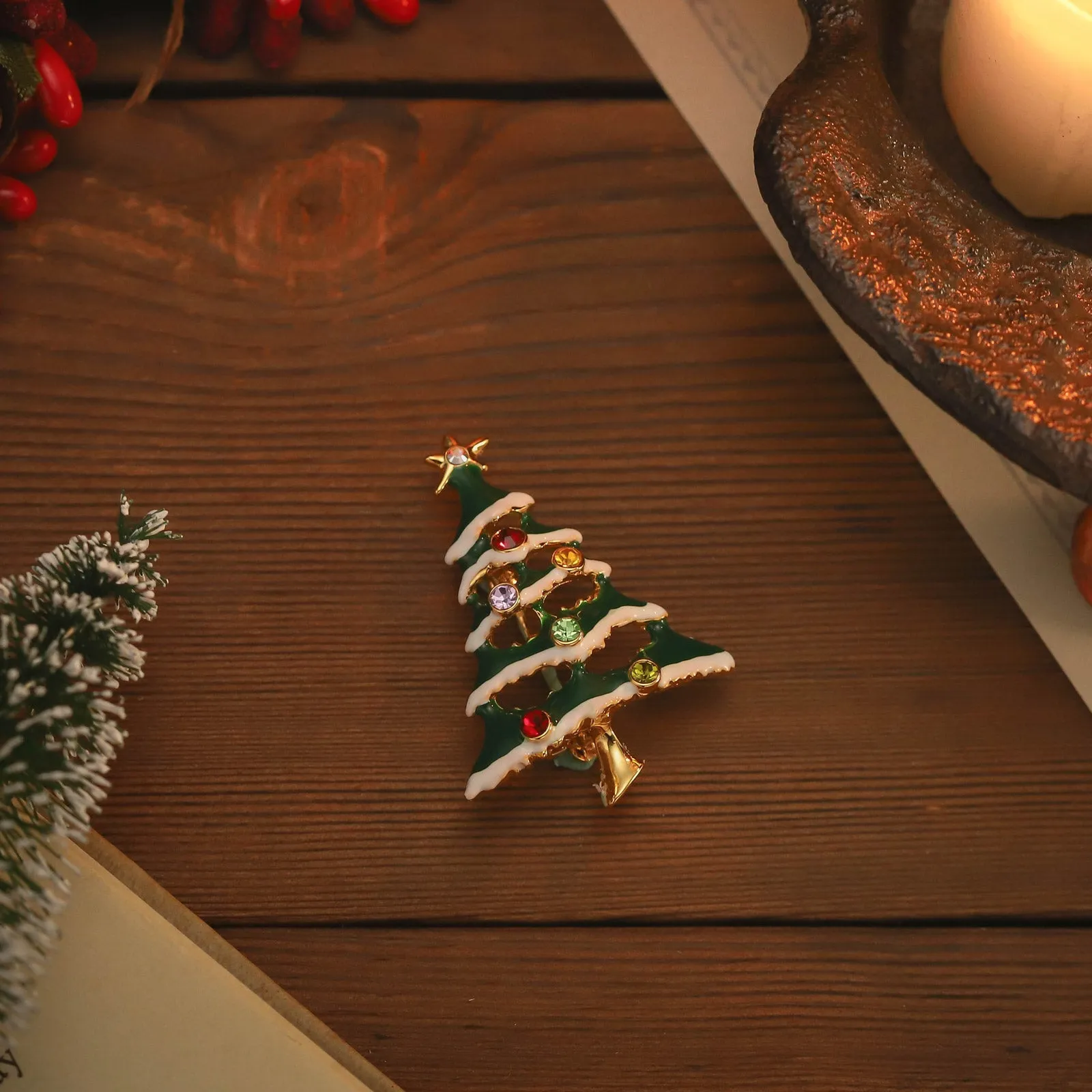 Sparkly Christmas Tree Brooch