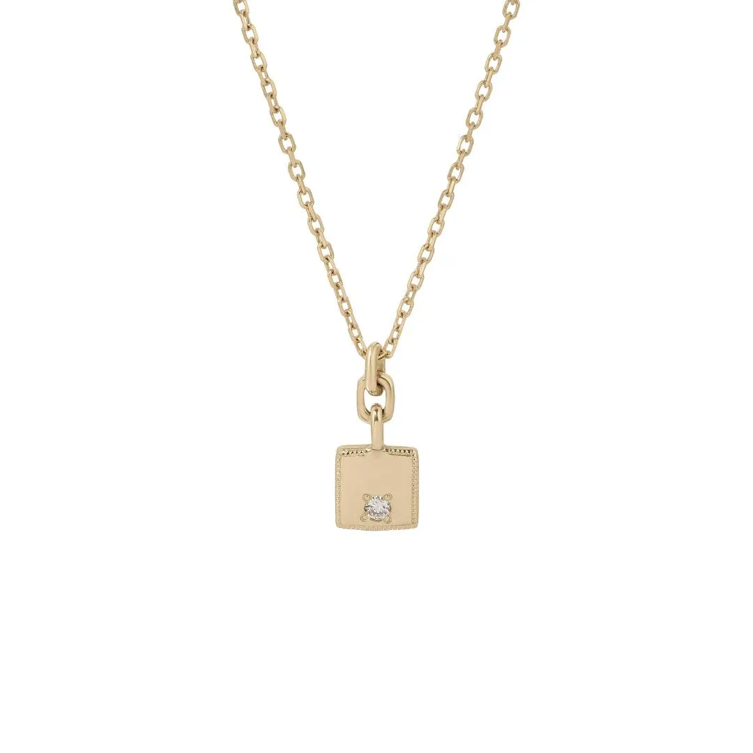 Square Diamond Mirror Pendant