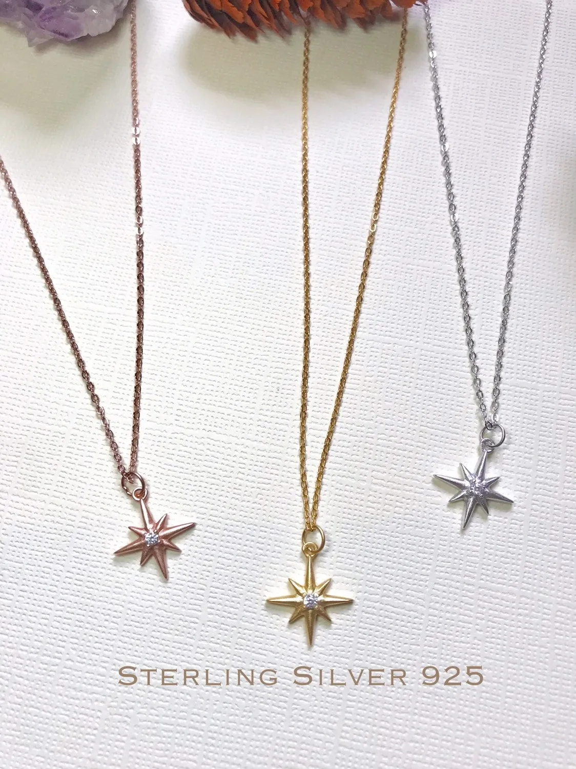 Sterling Silver North Star necklace, Polaris necklace, Pole star necklace, Traveler necklace, Bridesmaid Gift, North Star Jewelry