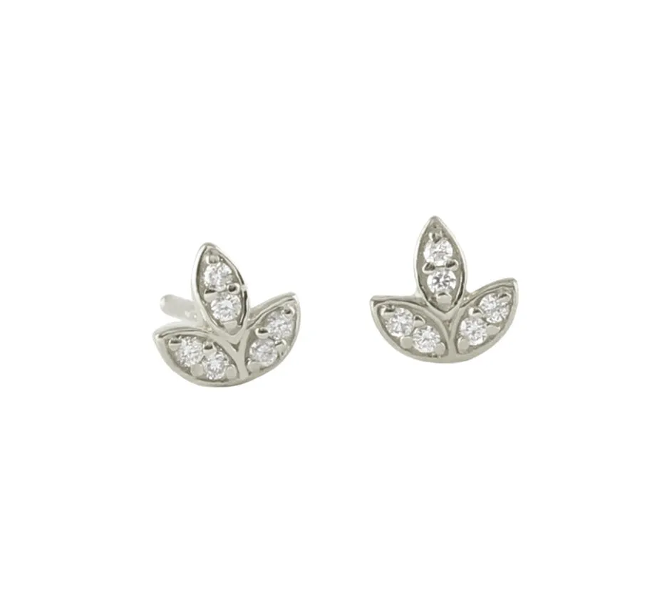 Tiny Leaf Stud Earrings