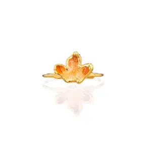 Triple Raw Citrine Fan Ring, Gold Ring, Citrine Ring,