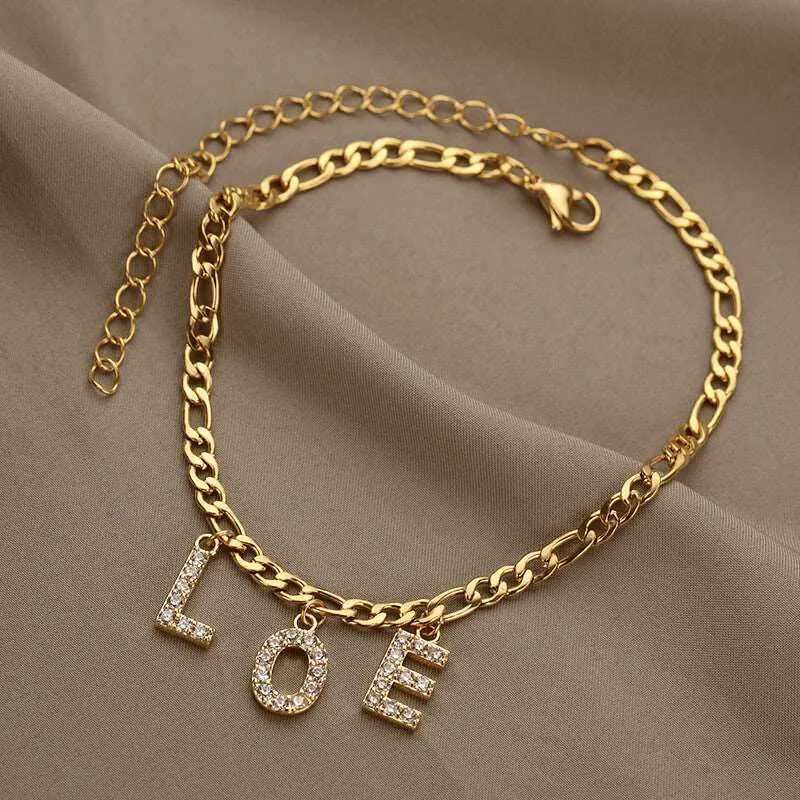 Uppercase Initials Anklet