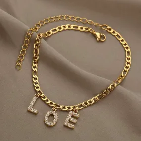 Uppercase Initials Anklet