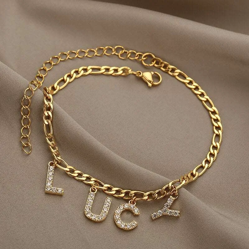 Uppercase Initials Anklet