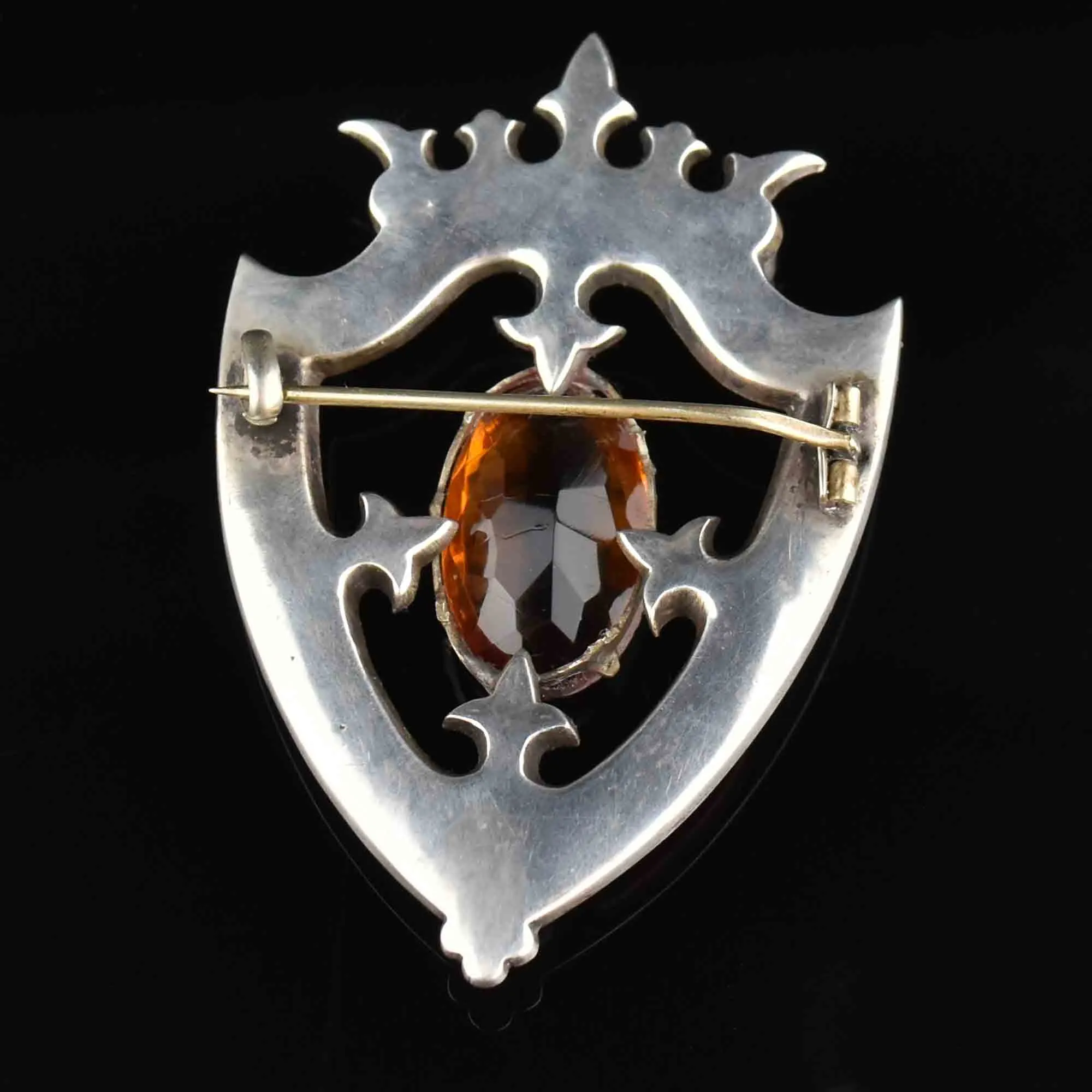 Victorian Silver Scottish Agate Luckenbooth Brooch