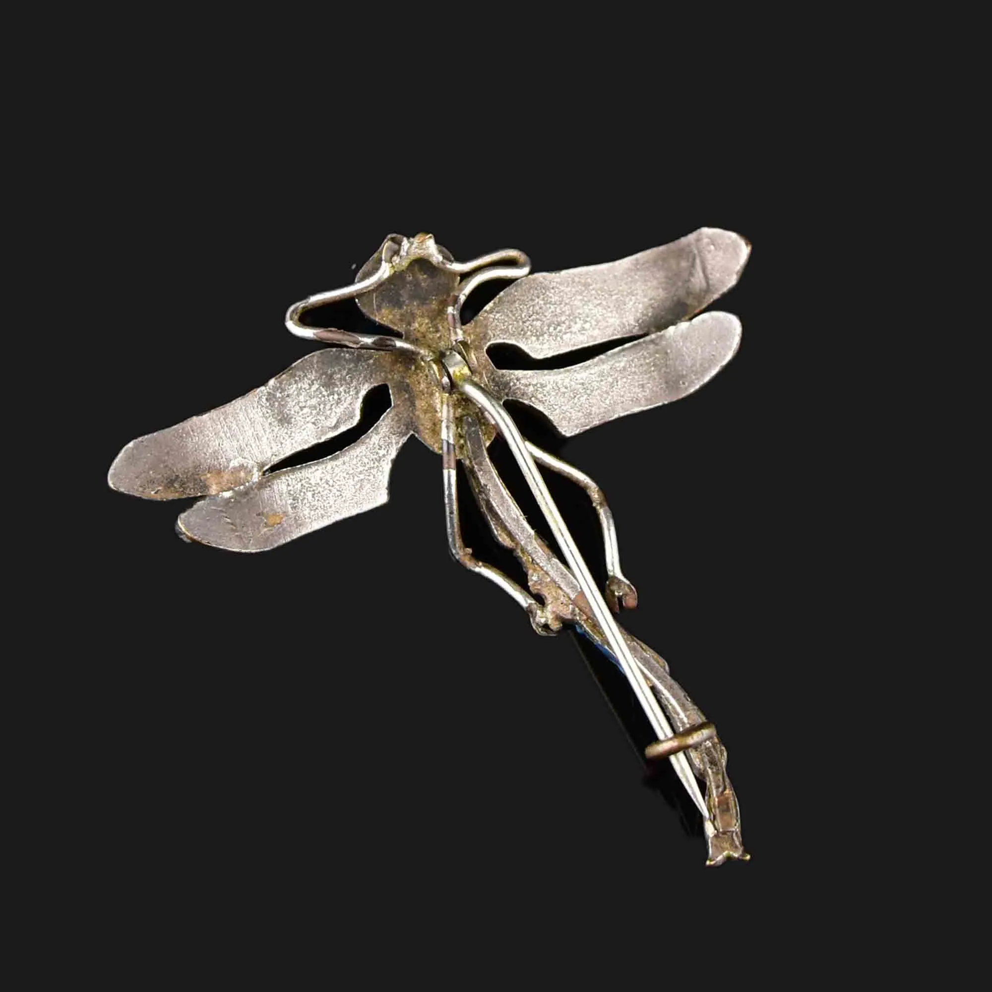 Vintage Art Nouveau Enamel Dragonfly Brooch