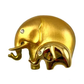 Vintage Mother & Baby Elephant Brooch