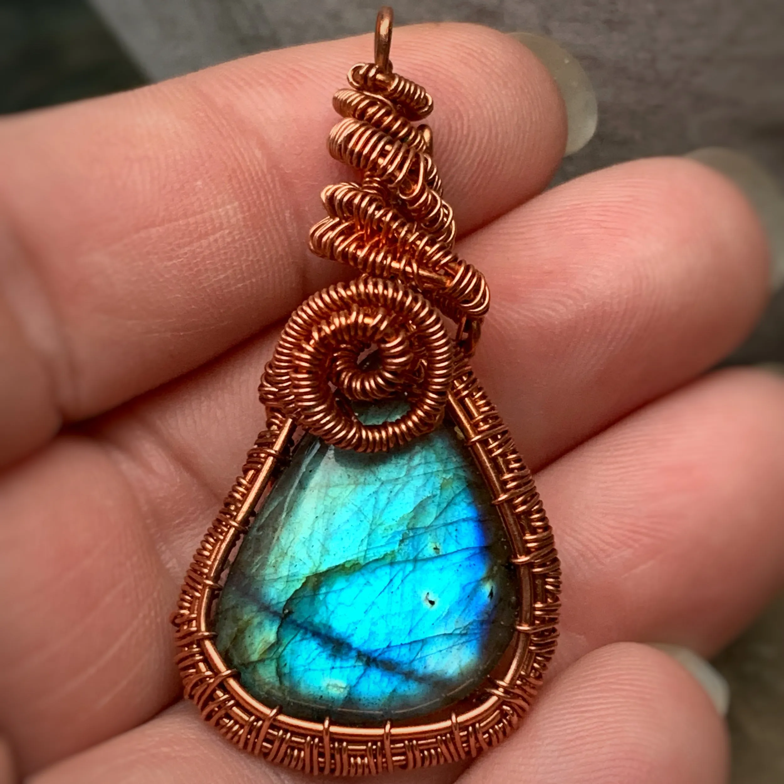 Wire Wrapped Labradorite Pendant