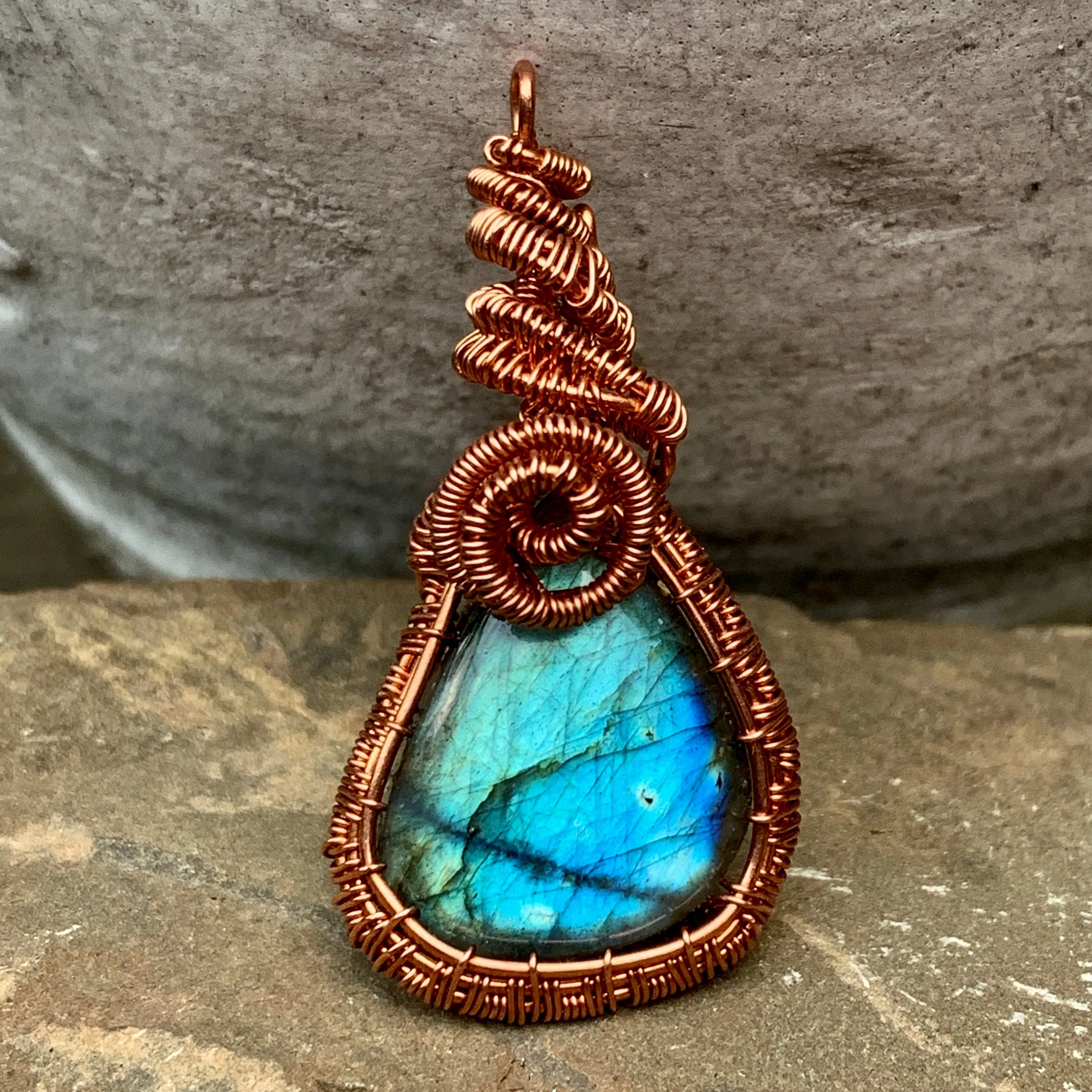 Wire Wrapped Labradorite Pendant