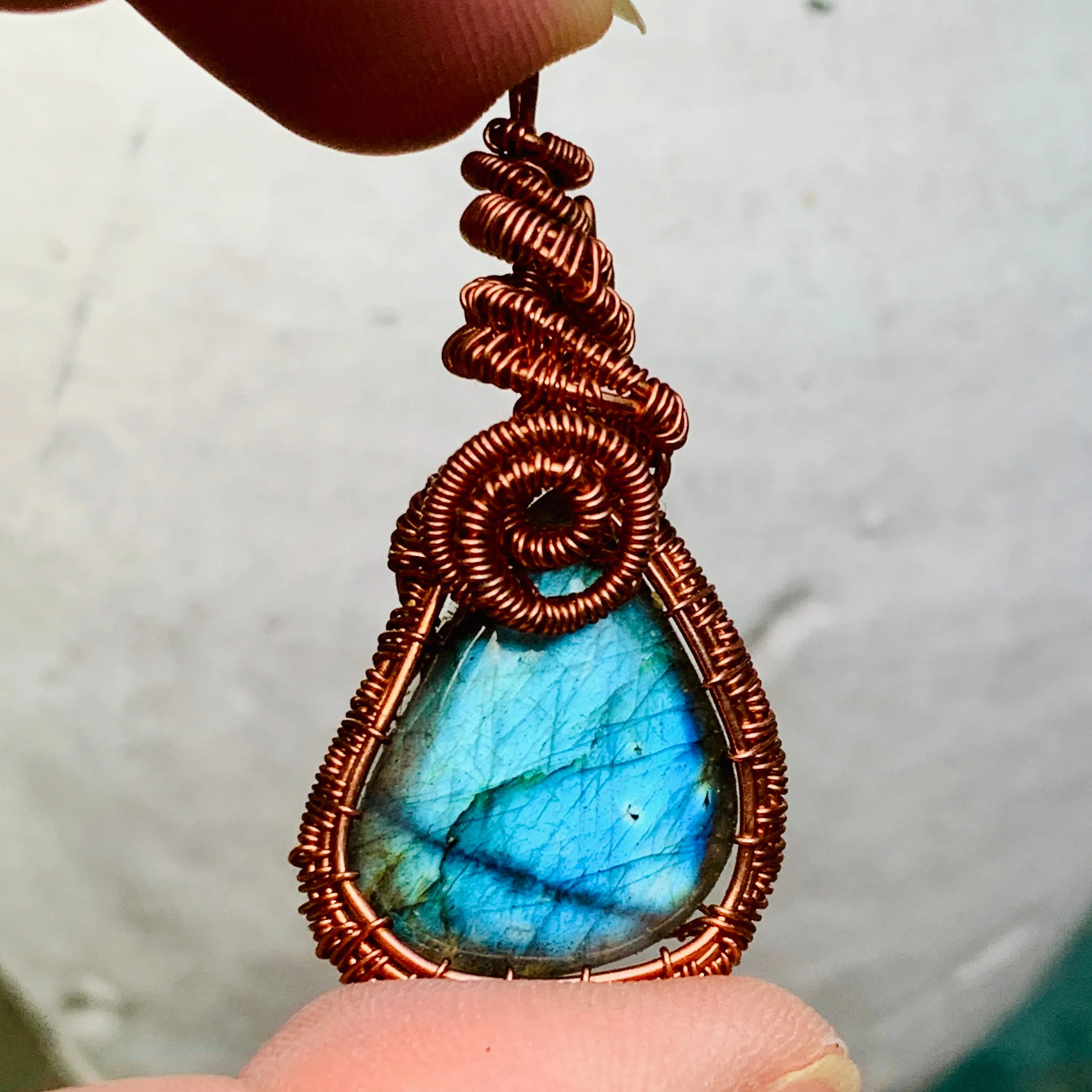 Wire Wrapped Labradorite Pendant