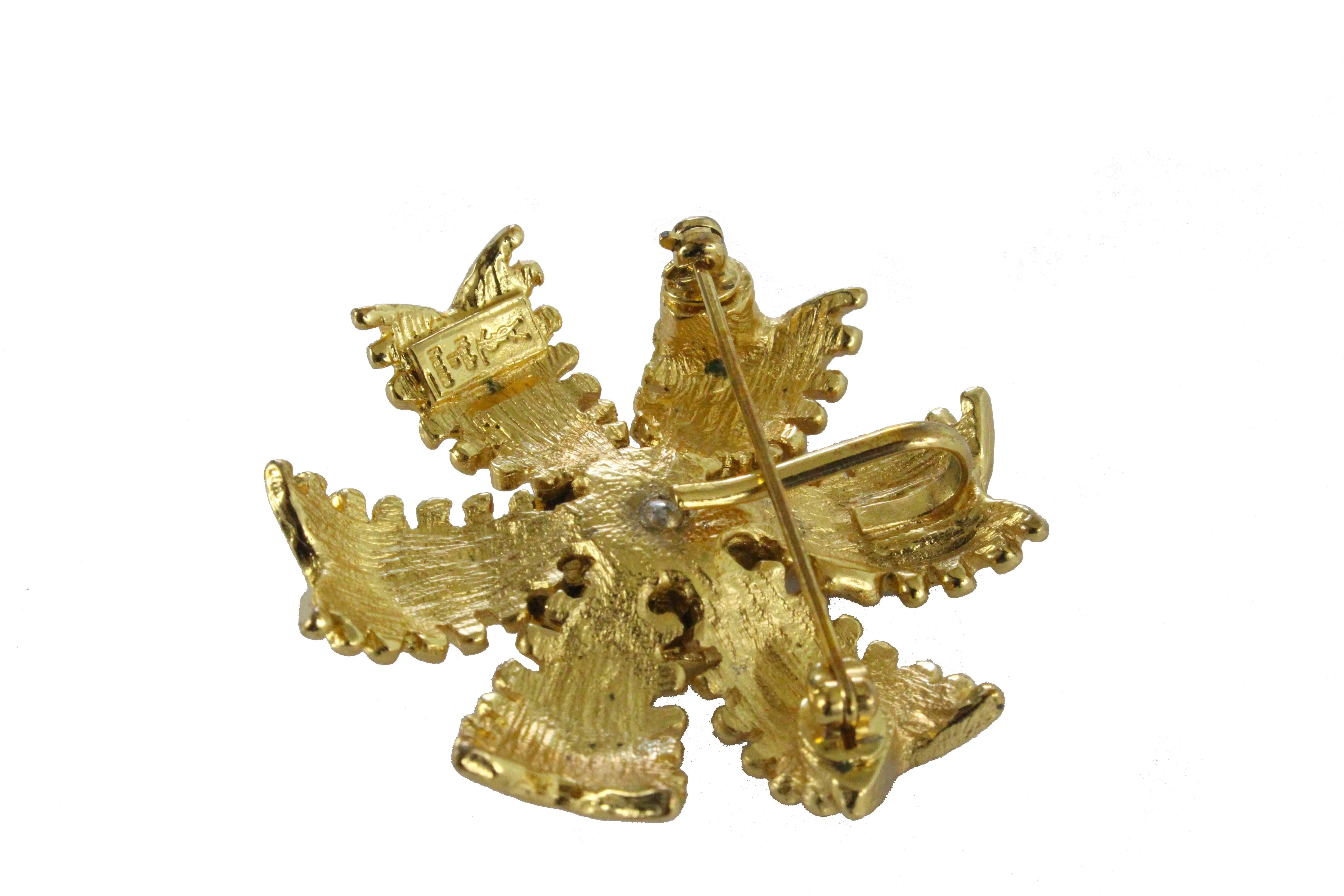 YVES SAINT LAURENT flower pendant brooch